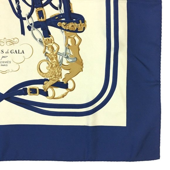 724211L Hermes Scarf Brides de Gala Carre 90 Multicolor Silk 100% - Picture 5 of 9